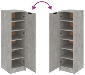 betonszürke szerelt fa cipősszekrény 30 x 35 x 100 cm
