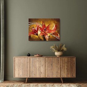 Kép a liliomvirágokról (üvegen) (70x50 cm)