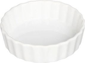 Sütőforma Kerek Porcelán Fehér Bordázott Tál 3,4X12CM