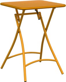 vidaXL Bisztróasztal Mustár 55 x 55 x 72,5 cm Porfestett acél