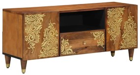 TV szekrény fiókkal Barna 105 x 33.5 x 46 cm Tömör mangófa