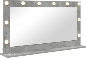 vidaXL Toalett Tükör Beton Szürke 100 x 55 x 18 cm Üveg és mérnöki fa