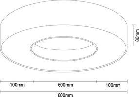 LED mennyezeti lámpatest LED/80W/230V 3000/4000/6500K Ø 80 cm fehér
