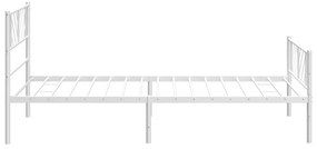 fehér fém ágykeret fej- és lábtámlával 75 x 190 cm