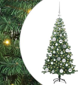 vidaXL Karácsonyfa 150 LED-del állvánnyal Zöld 120 cm PVC