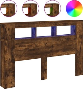 vidaXL sonoma tölgy színű szerelt fa LED-es fejtámla 160x18,5x103,5 cm