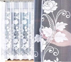 Jacquard mintás függöny 023006, 400x160cm egyenes, virágmintás (szegélyekkel)