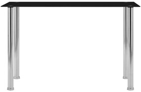 fekete edzett üveg étkezőasztal 120 x 60 x 75 cm