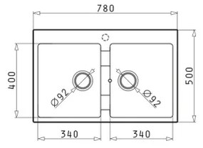 Pyramis 70053101 - SPARTA konyhai mosogató 78x50 cm gránit/bézs
