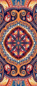 Paisley Mandala flizelin fotótapéta meleg színek geometria 91x211 +ragasztó