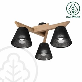 Brilagi - LED  Felületre szerelhető csillár  ANTHONY 3xE14/40W/230V tölgy/fekete