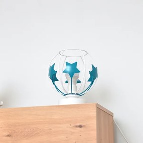 Gyerek asztali lámpa STARS 1xE27/15W/230V türkiz/fehér