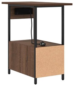 Éjjeliszekrény fiókkal barna tölgy 60 x 30 x 61 cm Faanyag