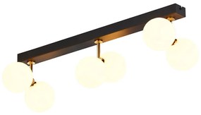 Jupiter 1920 - Felületre szerelhető csillár LUNA 6xG9/40W/230V fekete/sárgaréz