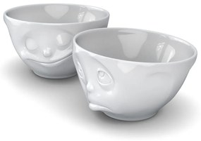 2 db fehér 'boldog' porcelán tálka, 200 ml - 58products
