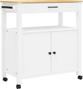 vidaXL MONZA tömör fenyőfa konyhai kocsi 84 x 40 x 88,5 cm