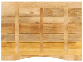 tömör nyers mangófa íves asztallap 100 x 80 x 2,5 cm