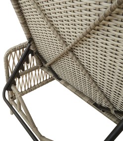Napágy Világosszürke PE rattan 157 x 55 x 92 cm Összecsukható