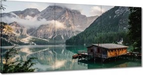 Festmények 180x90 Tájkép hegyekkel Házikó