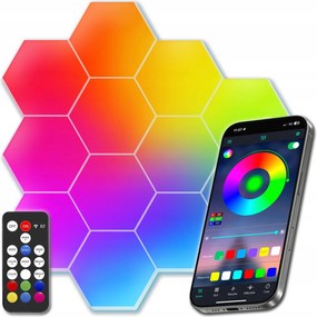 Gamer világítás Hexagon Ambience Dekoráció Led Rgb Apka Pilot 12 db
