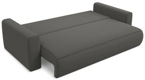 Sötétszürke bársony kinyitható-tárolóhelyes kanapé 238 cm Kapua – Makamii