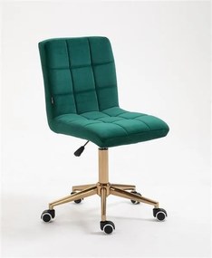HR7009K Sötétzöld modern velúr szék arany lábbal