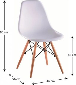 Modern szék DIDIER bükk + fehér 4 db N