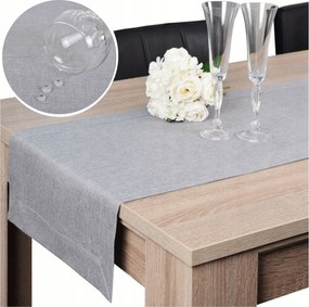 Asztalterítő Panama 40x180 Foltálló Sima Dekoratív Szürke