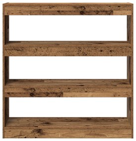 Könyves Szekrény/Szobaelválasztó - Rusztikus Fa - 100x30x103cm - Szerelt Fa