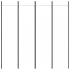 4 paneles fehér szövet térelválasztó 200 x 200 cm