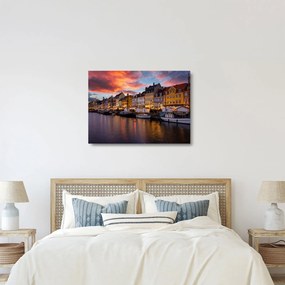 Üveg kép - Nyhavn, Koppenhága (70x50 cm)