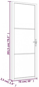 fehér ESG üveg és alumínium beltéri ajtó 76 x 201,5 cm
