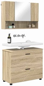 Fürdőszoba bútor szett 2 pcs sonoma tölgy 76.5 x 35 x 64 cm