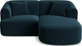 Petróleum színű bársony sarokkanapé (jobb oldali-heverő résszel) Campi – Cosmopolitan Design