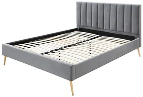 Franciaágy 140 cm Bleash New (szürke + arany) (ágyráccsal). 1104103