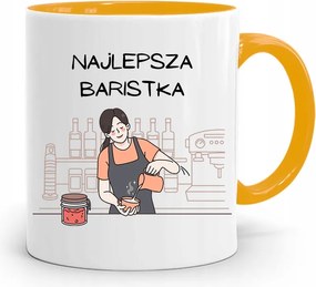 Barista Kávézó Bögre Sárga Ajándék fényképes nyomtatással