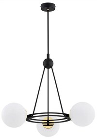 Argon 6150 - Csillár rúdon AMALFI 3xE27/15W/230V fekete/fehér