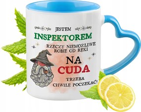 Felügyelőnek Kék Bögre Szív Alakú Füllel Ajándék