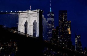 Fotográfia Brooklyn Bridge night view, Mark Meredith