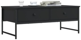 Fekete szerelt fa dohányzóasztal 101x49x39,5 cm
