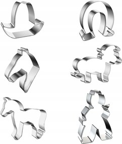 Rozsdamentes acél keksz lyukasztó formák 6db-os szett