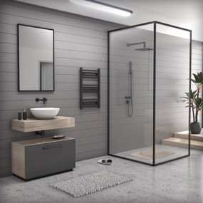 Fekete 500x800mm törölközőszárítós fürdőszobai radiátor Welland Lux | Készletről | Gyors kiszállítással