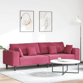 Bársony Kanapé párnával Bordó 208 cm Bársony