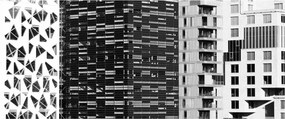 Fekete-fehér építészet képe (120x50 cm)