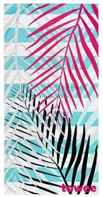 Towee PALMS PINK gyorsan száradó törölköző, 70 x 140 cm