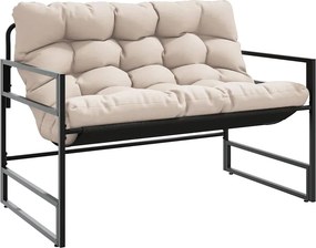 vidaXL tópszínű acél kerti pad párnával 113 cm