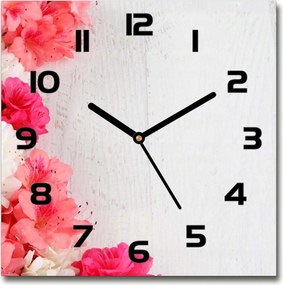 Üveg falióra szögletes Virágok 30x30 cm