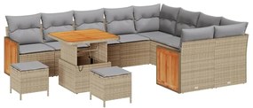 vidaXL Kerti Kanapé Szett párnával 12 pcs Beige és Világosszürke