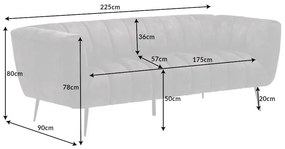 NOBLESSE szürke szövet kanapé 225cm