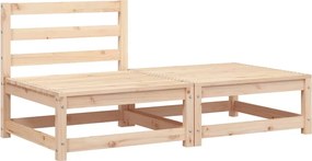vidaXL tömör fenyőfa karfa nélküli kerti kanapé lábzsámollyal